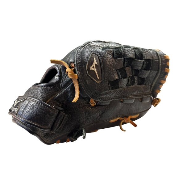 Mizuno Youth MVP Flex Bridge Baseball Glove 11.5" Black Brown Leather RHT - Picture 1 of 8